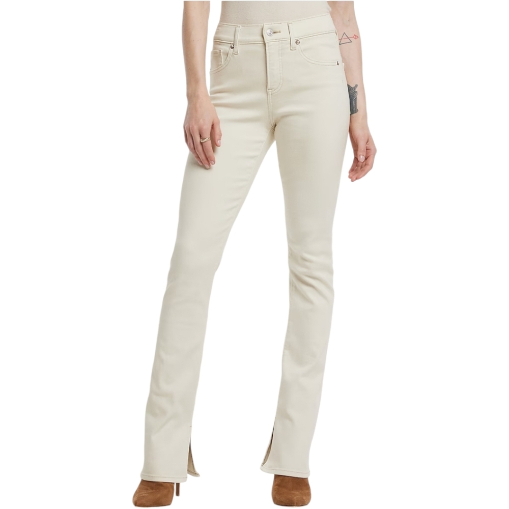 Express Skyscraper Mid Rise Jeans Womens Size 2 Off White Stretch Denim